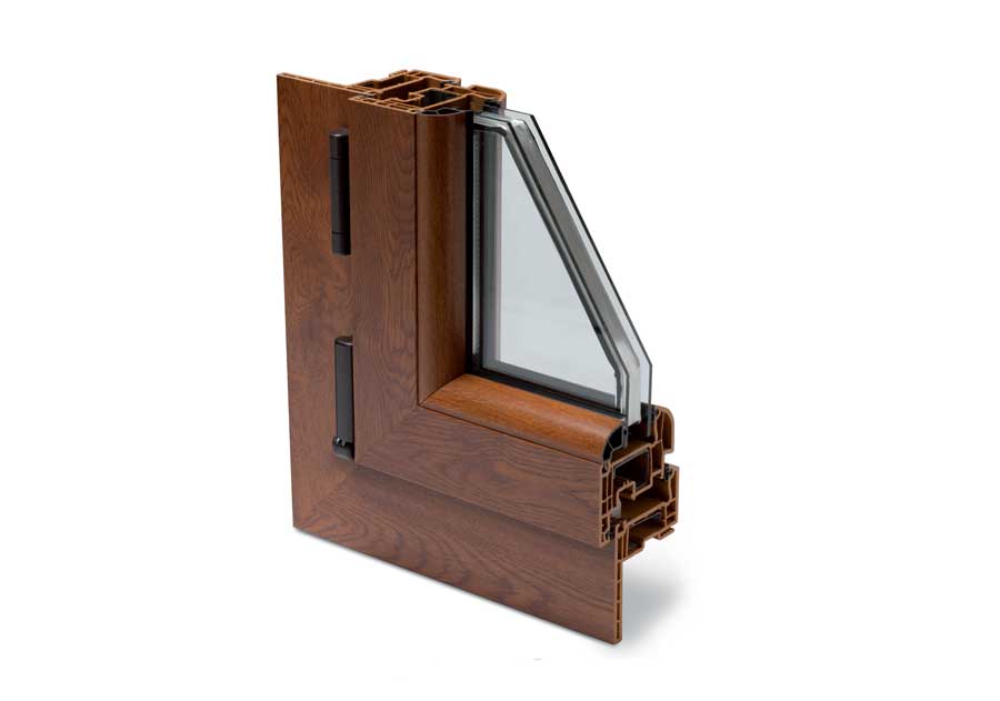 Finestre PVC color legno - profilo in sezione